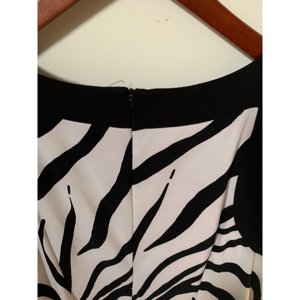 Alyx Woman 16 Dress Sheath Dress Sleeveless Black White Geometric Print Pockets - Picture 4 of 5